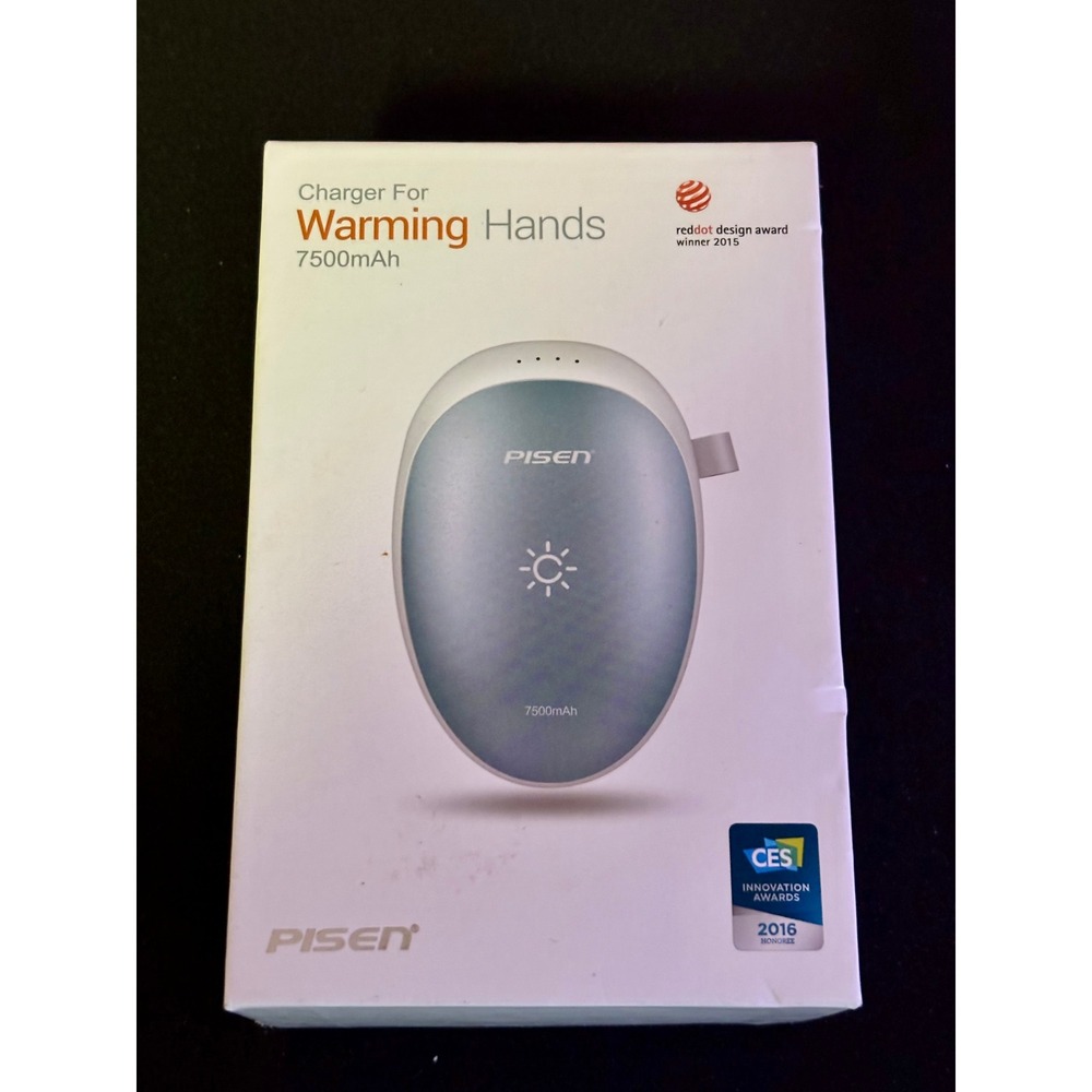Pisen 7500mAh Rechargeable Hand Warmer Power Bank Blue TS-D198 Portable Charger